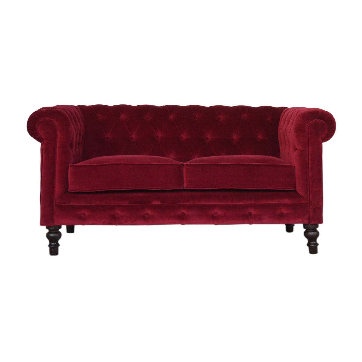 The Iconic Velvet Chesterfield - Ruby Red