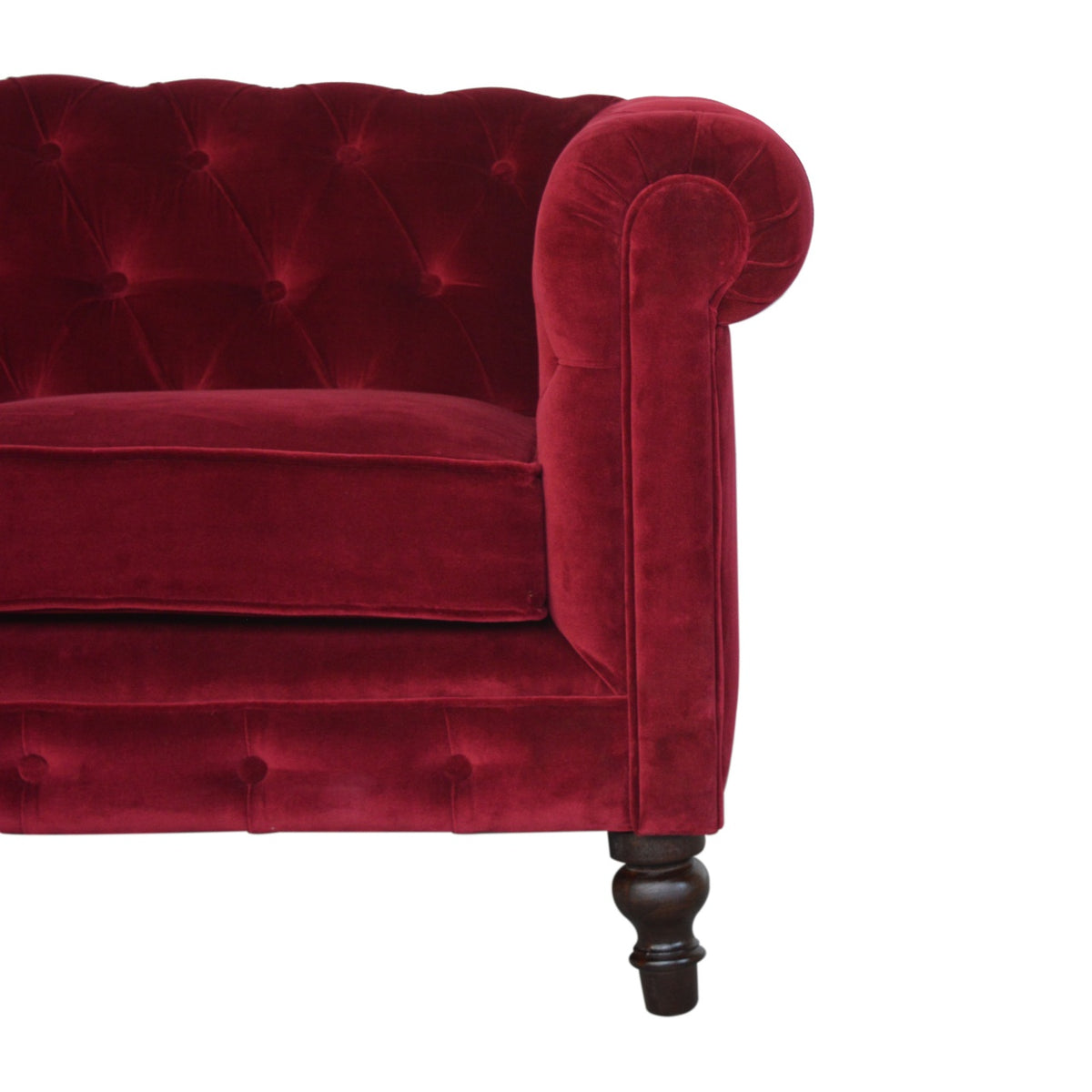 The Iconic Velvet Chesterfield - Ruby Red