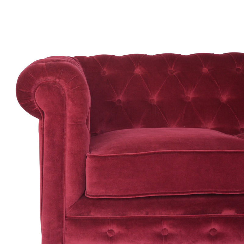 The Iconic Velvet Chesterfield - Ruby Red