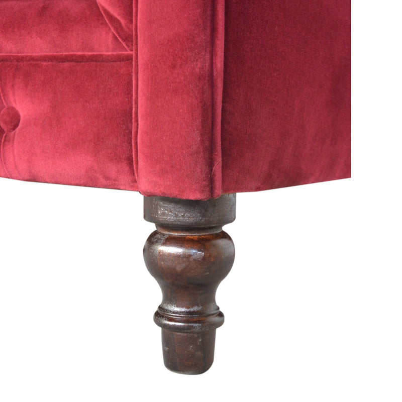 The Iconic Velvet Chesterfield - Ruby Red