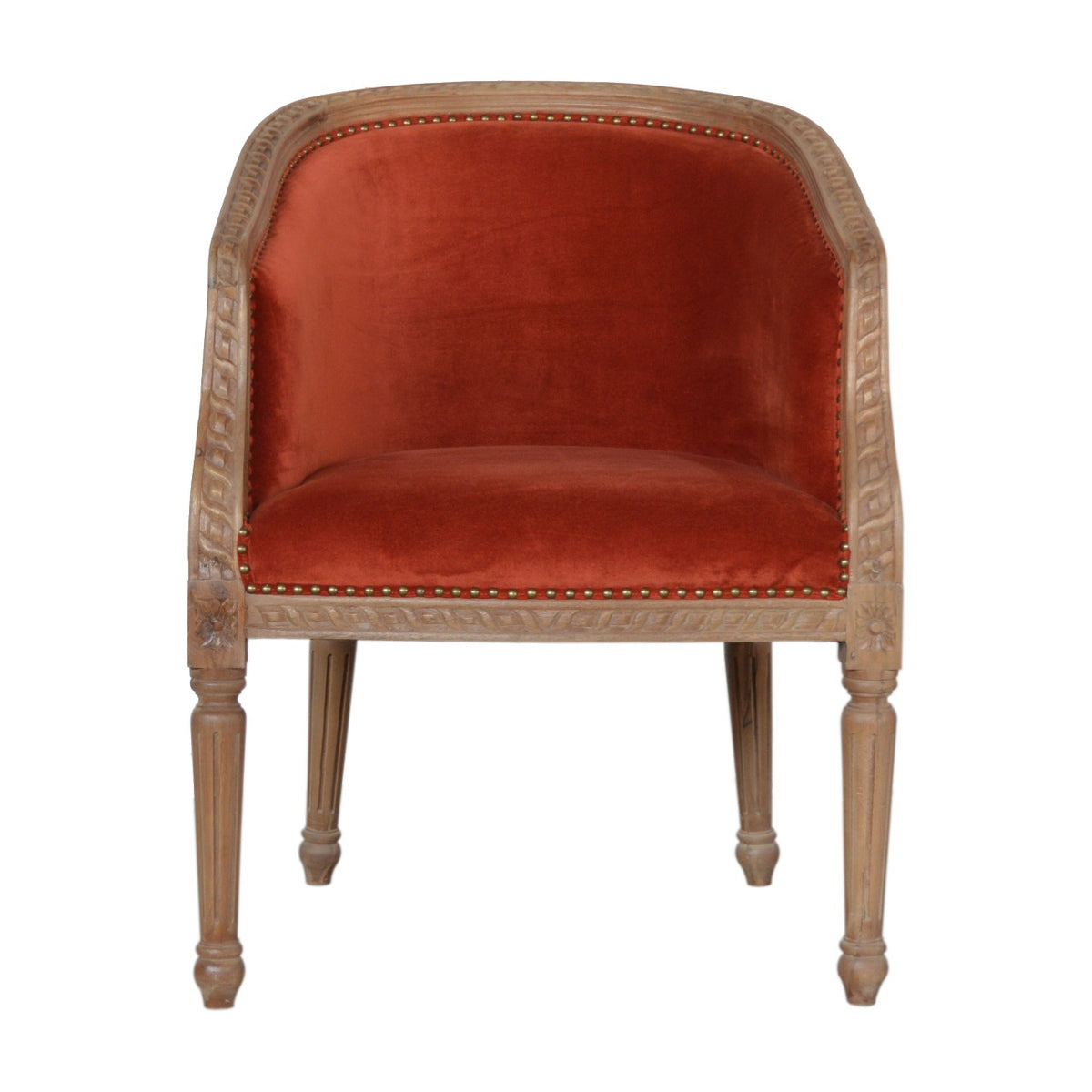 Velvet Occasional Chair - Autumnal Red