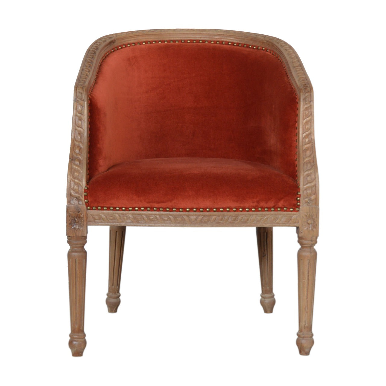 Velvet Occasional Chair - Autumnal Red