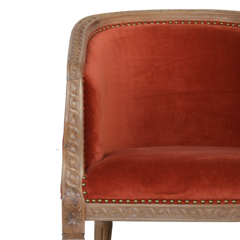 Velvet Occasional Chair - Autumnal Red