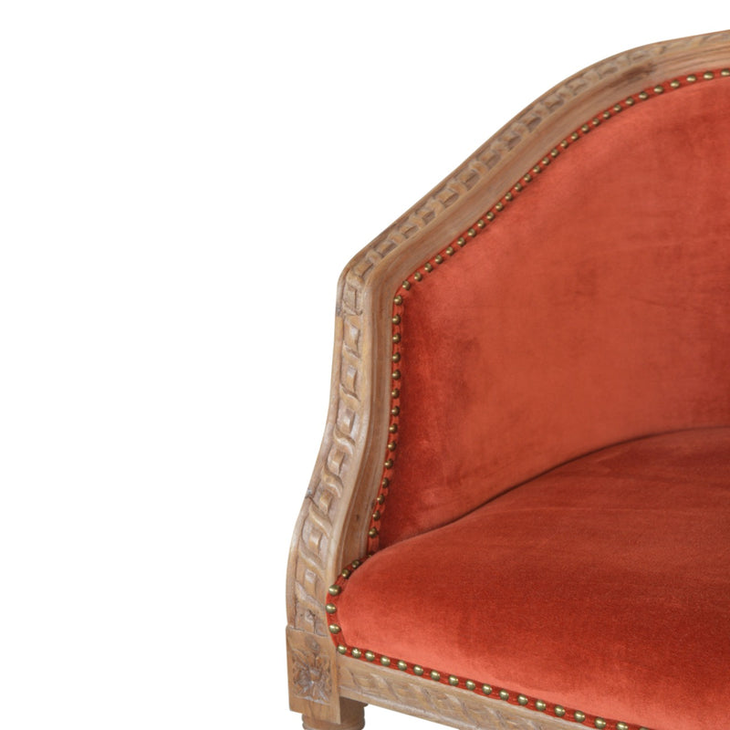 Velvet Occasional Chair - Autumnal Red
