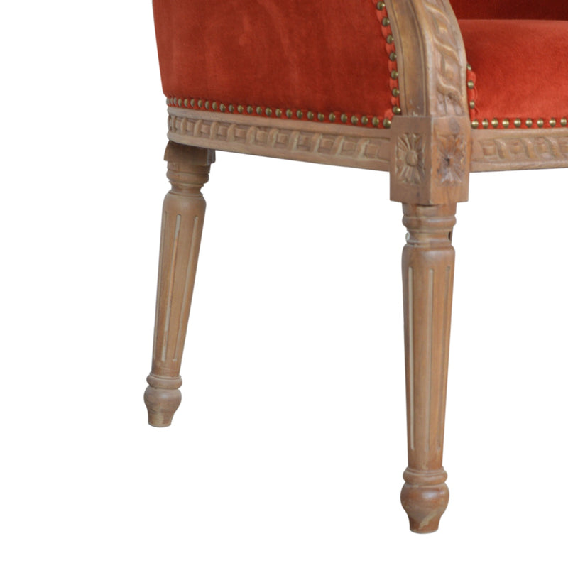 Velvet Occasional Chair - Autumnal Red