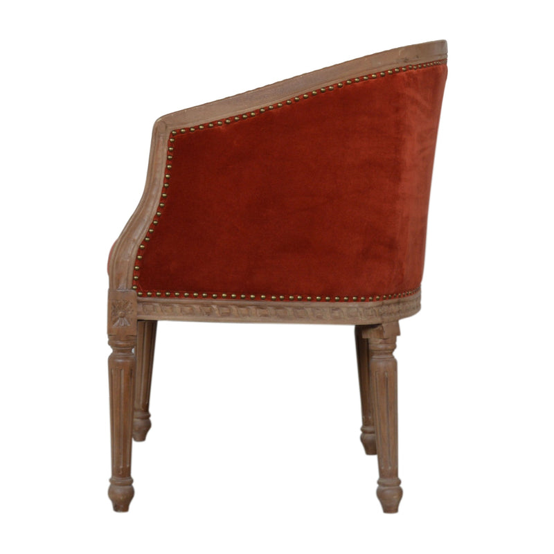 Velvet Occasional Chair - Autumnal Red