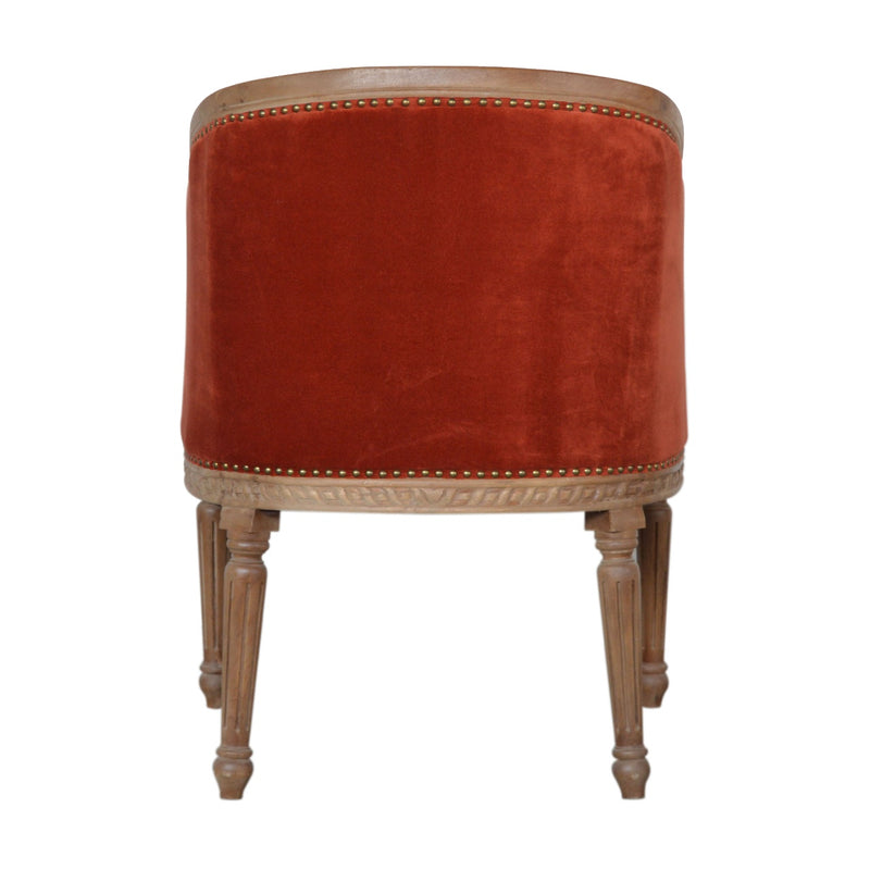 Velvet Occasional Chair - Autumnal Red