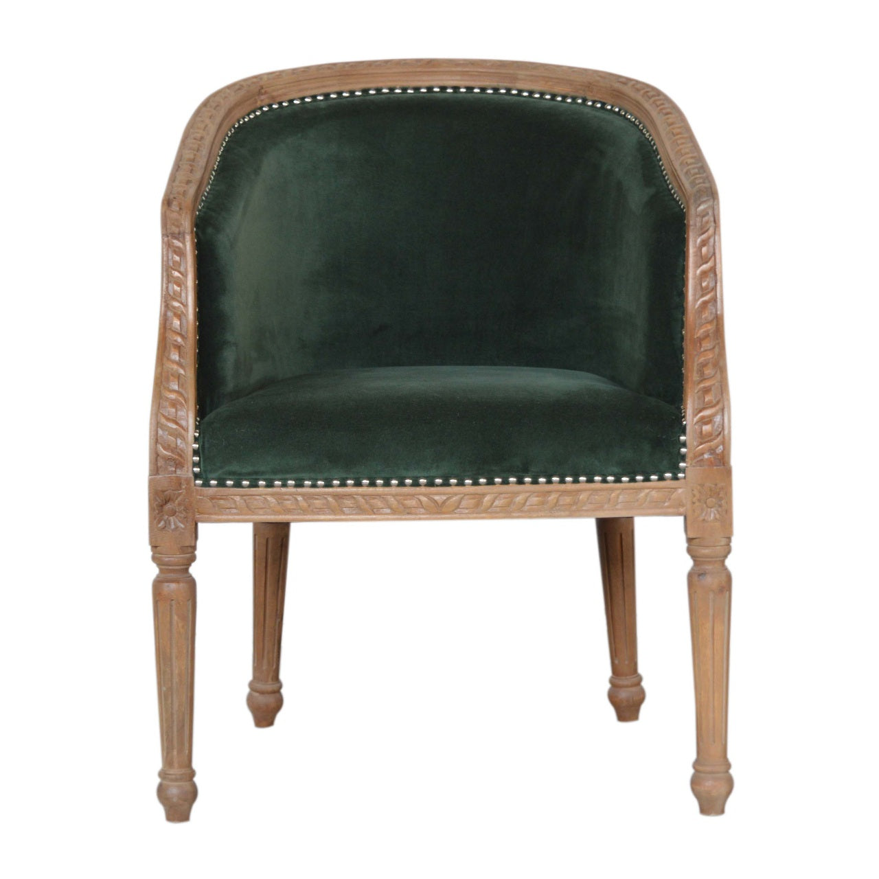 Velvet Occasional Chair - Forest Green