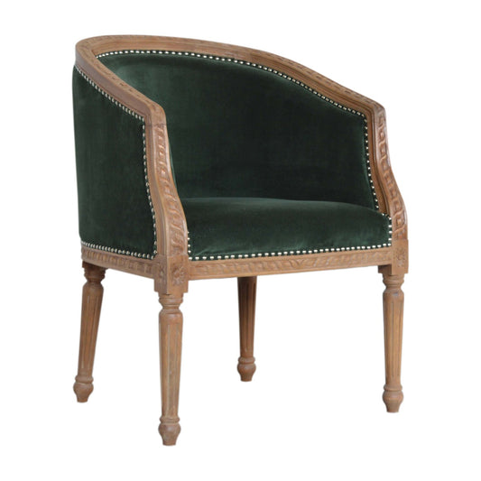 Velvet Occasional Chair - Forest Green