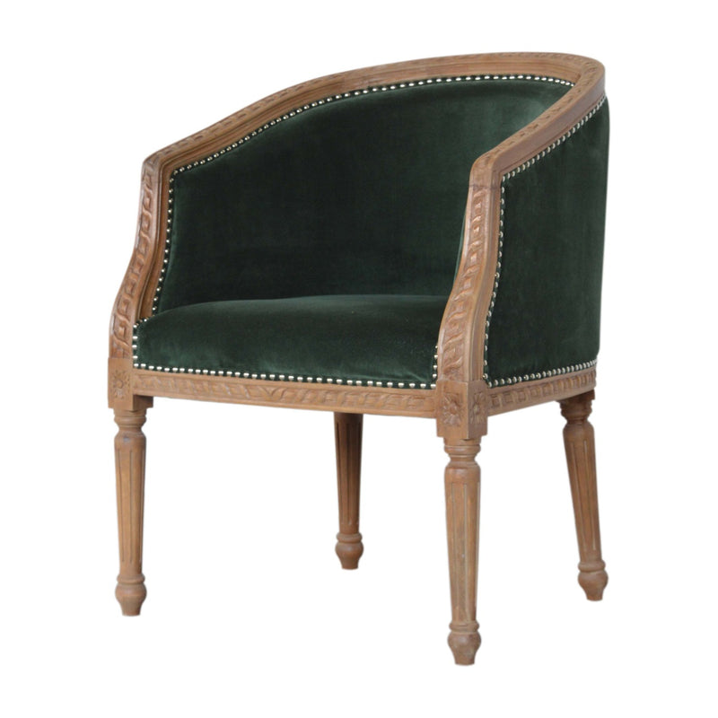 Velvet Occasional Chair - Forest Green