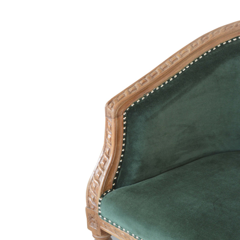 Velvet Occasional Chair - Forest Green