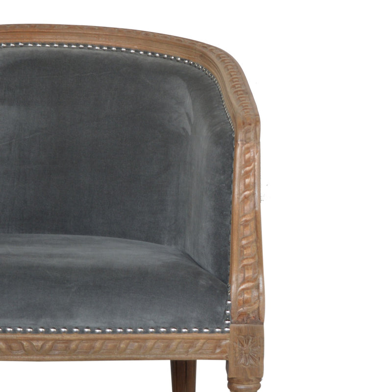 Velvet Occasional Chair - Silver Grey