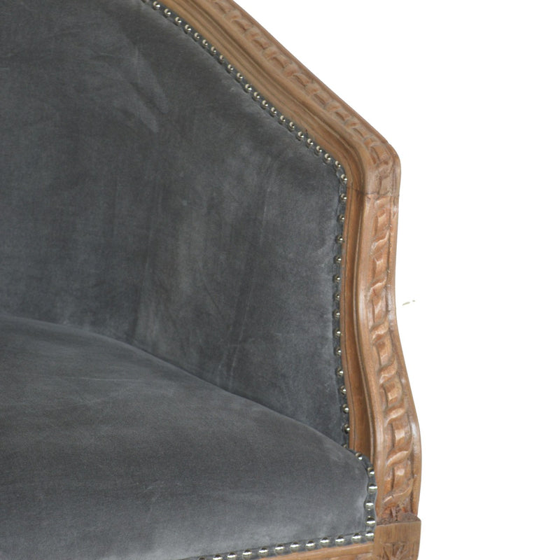Velvet Occasional Chair - Silver Grey