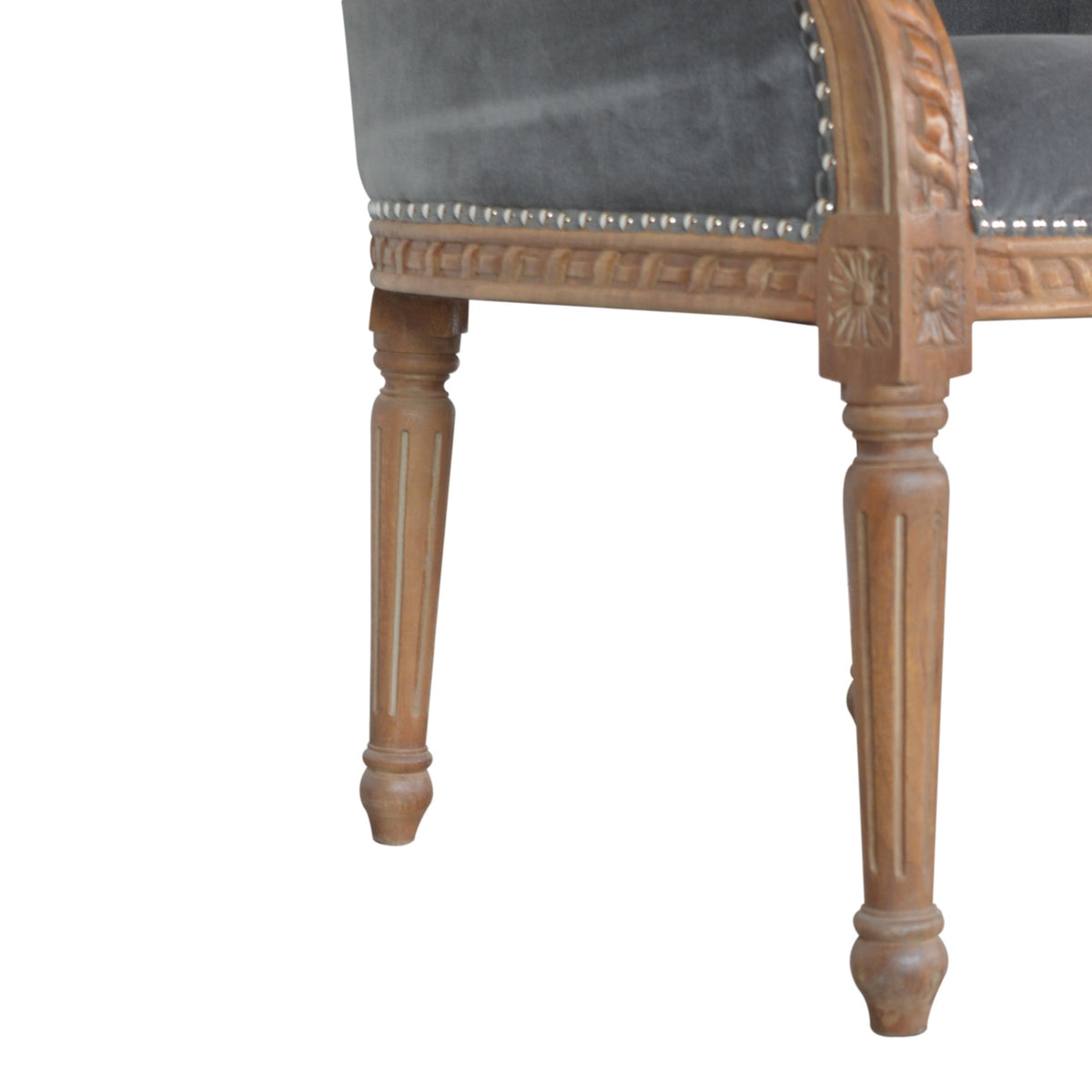 Velvet Occasional Chair - Silver Grey
