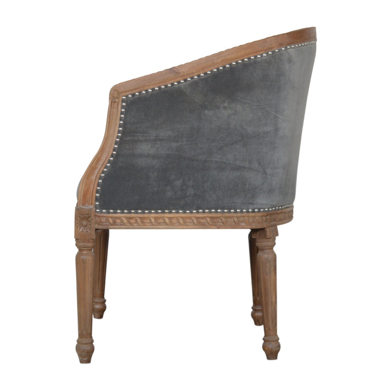 Velvet Occasional Chair - Silver Grey