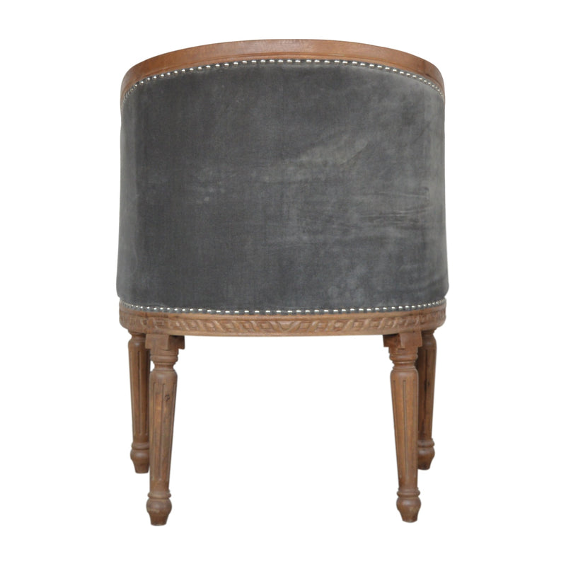 Velvet Occasional Chair - Silver Grey