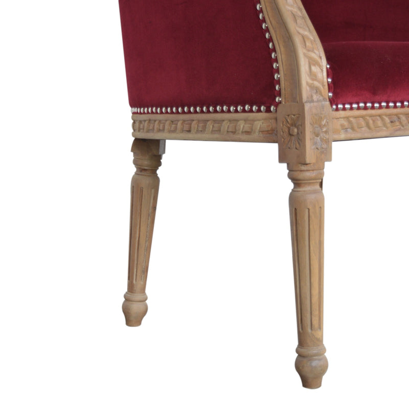 Velvet Occasional Chair - Ruby Red