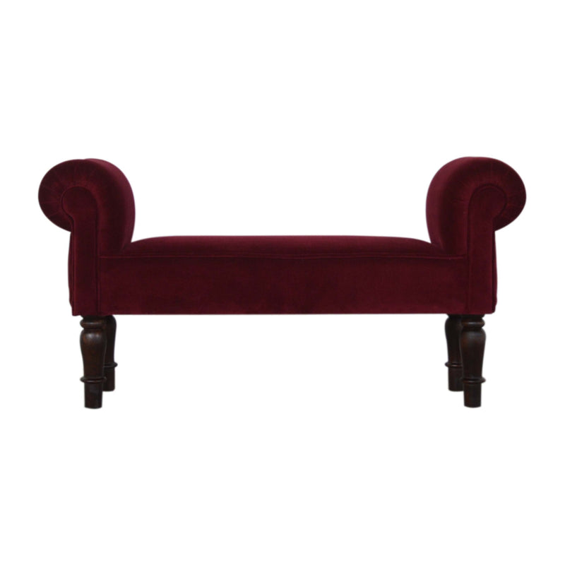 You and Me Velvet Embrace Bench – Ruby Red