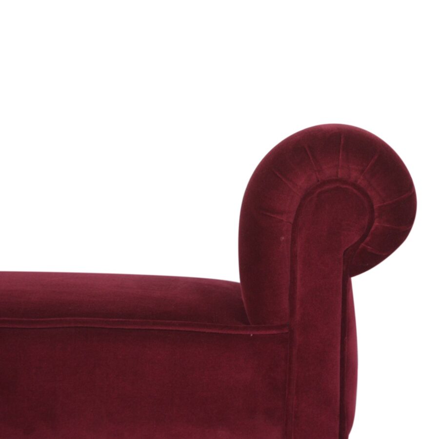 You and Me Velvet Embrace Bench – Ruby Red