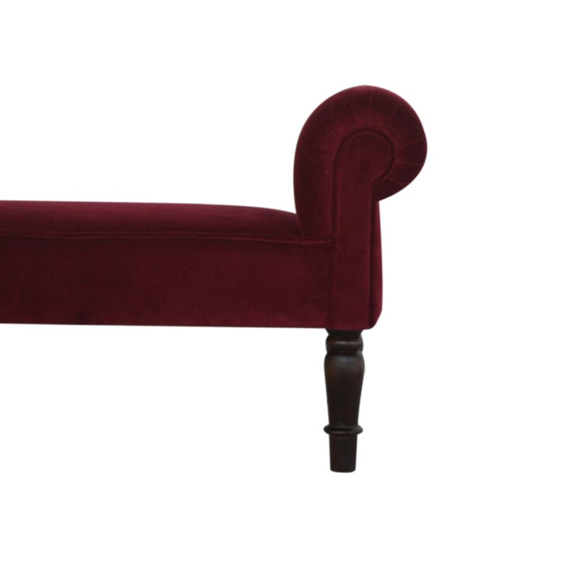 You and Me Velvet Embrace Bench – Ruby Red