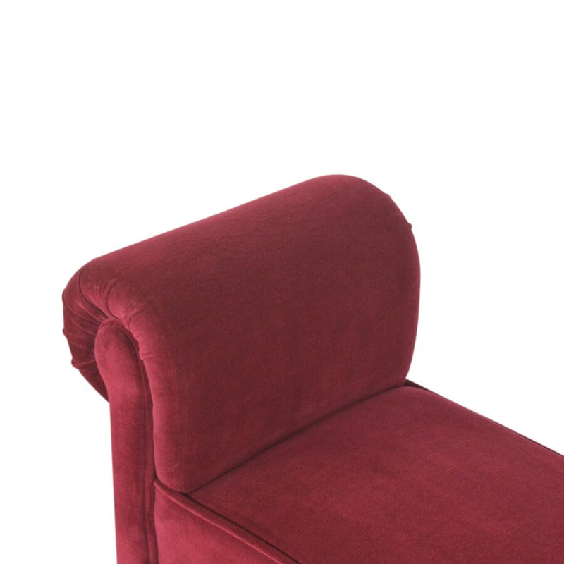You and Me Velvet Embrace Bench – Ruby Red