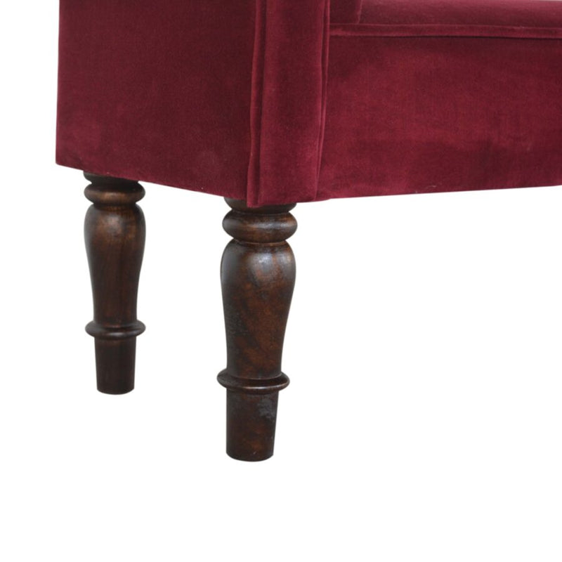 You and Me Velvet Embrace Bench – Ruby Red