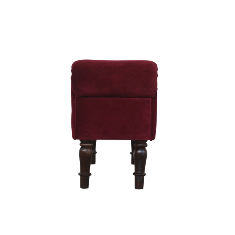 You and Me Velvet Embrace Bench – Ruby Red