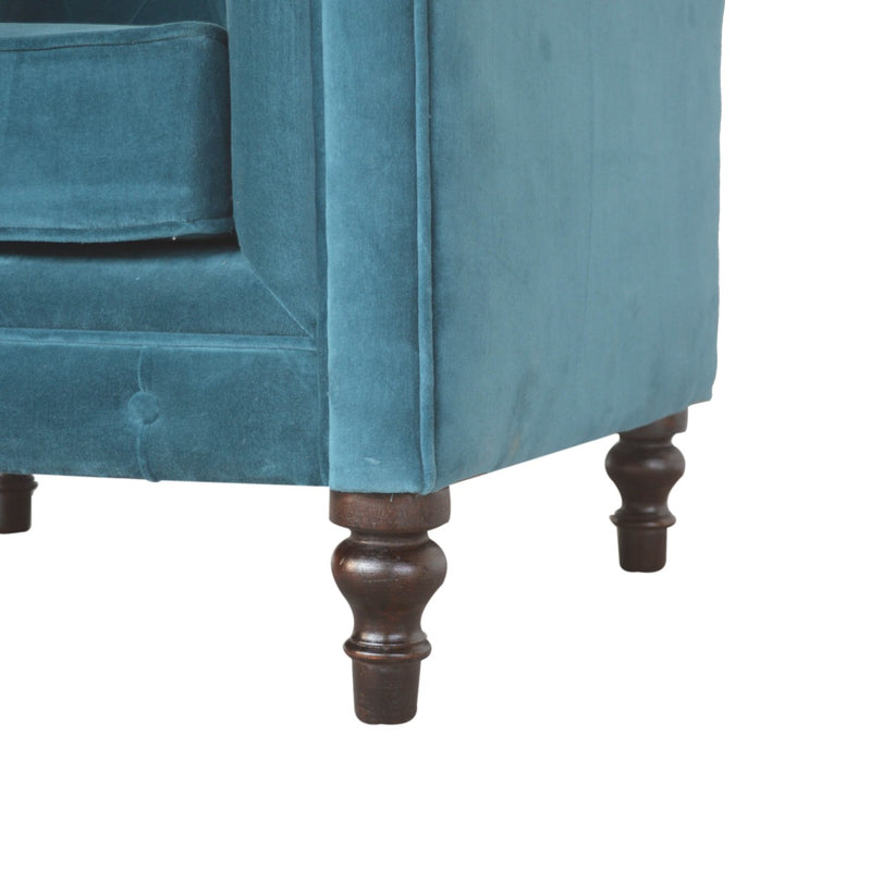 Velvet or Tweed Chesterfield Armchair