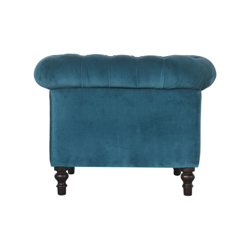 Velvet or Tweed Chesterfield Armchair