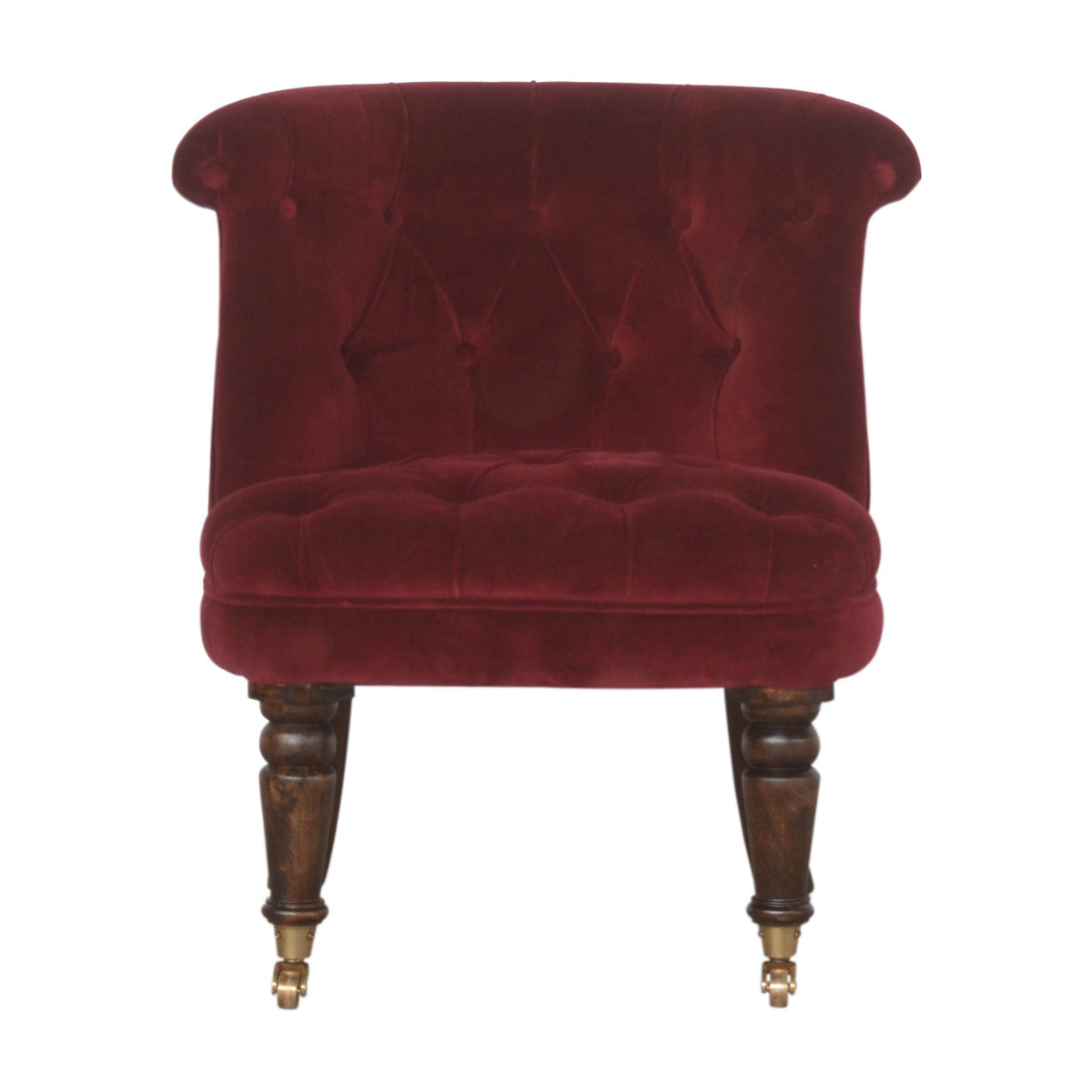 Velvet Accent Chair - Ruby Red