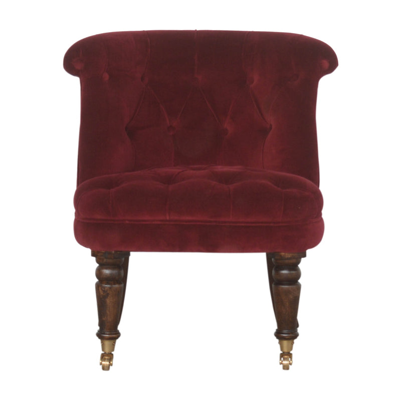 Velvet Accent Chair - Ruby Red