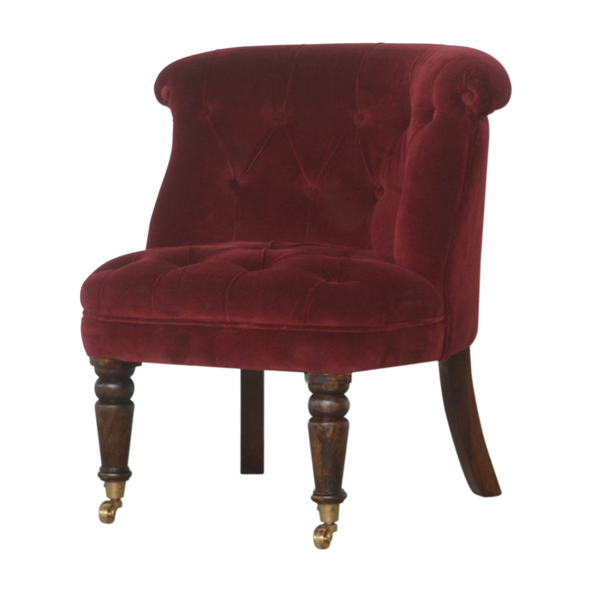 Velvet Accent Chair - Ruby Red