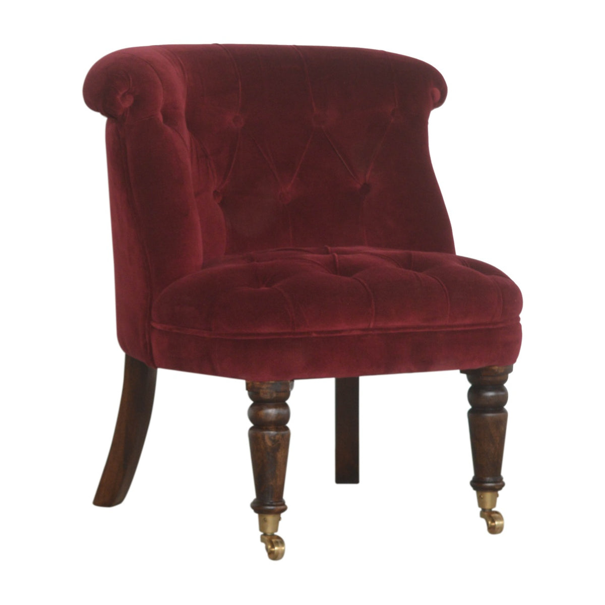 Velvet Accent Chair - Ruby Red