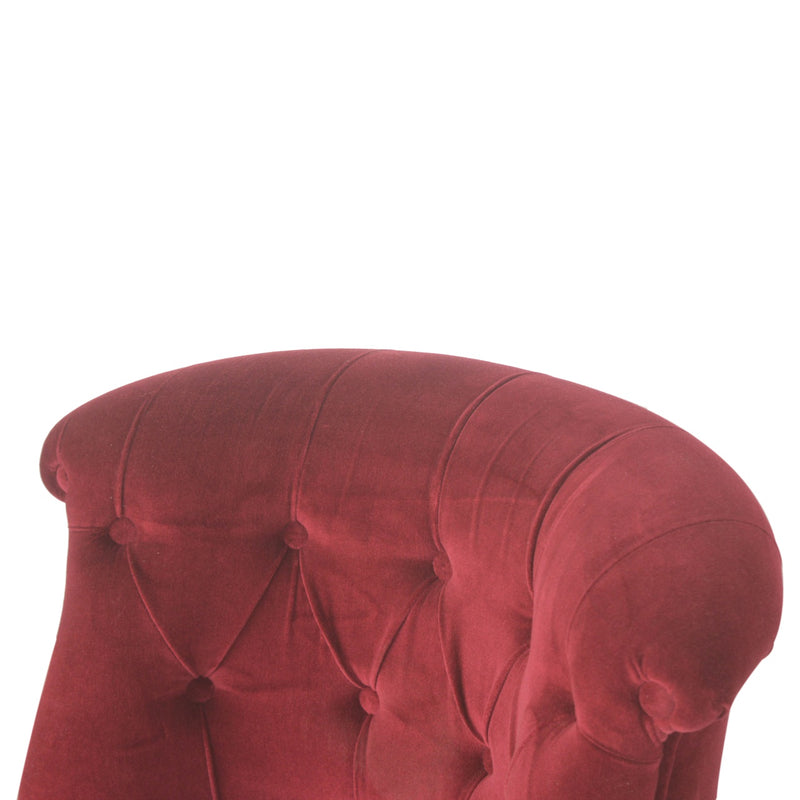 Velvet Accent Chair - Ruby Red