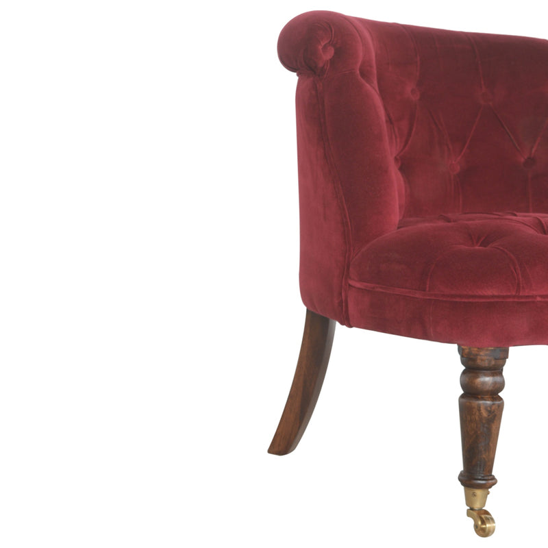 Velvet Accent Chair - Ruby Red