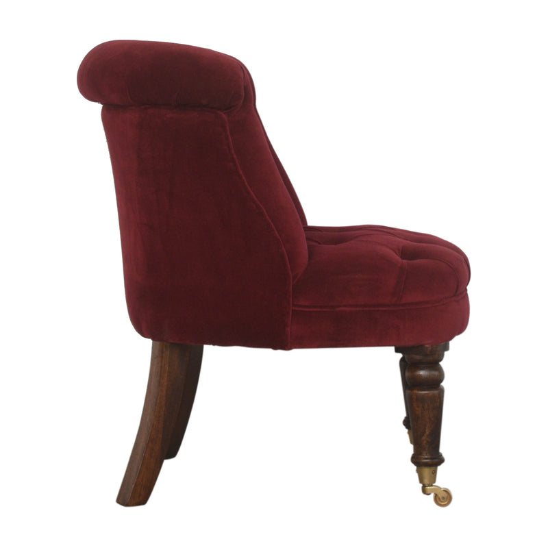 Velvet Accent Chair - Ruby Red