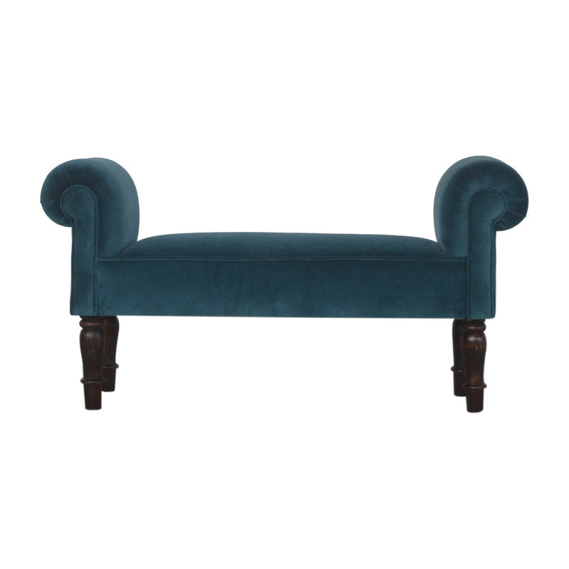 You and Me Velvet Embrace Bench – Teal