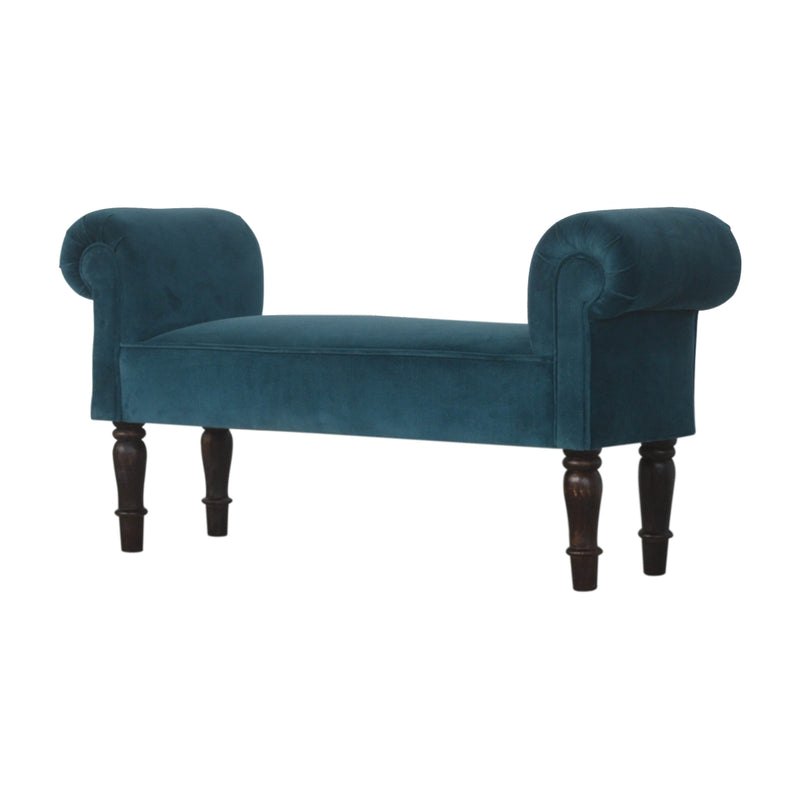 You and Me Velvet Embrace Bench – Teal