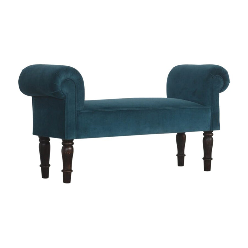 You and Me Velvet Embrace Bench – Teal