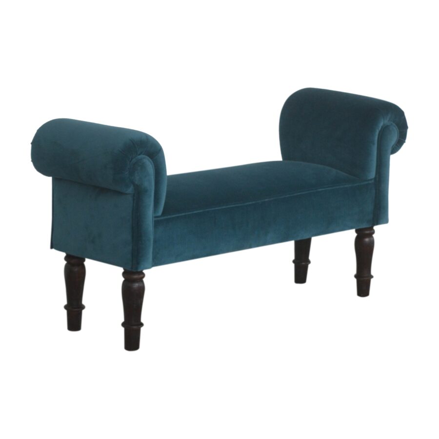 You and Me Velvet Embrace Bench – Teal