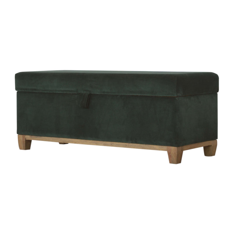 Slam Dunk Velvet Storage Box - Forest Green