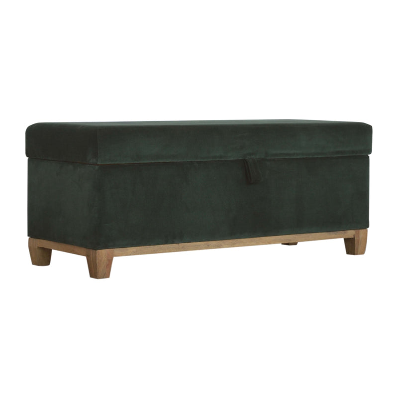 Slam Dunk Velvet Storage Box - Forest Green