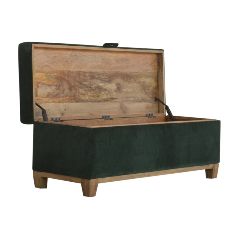 Slam Dunk Velvet Storage Box - Forest Green