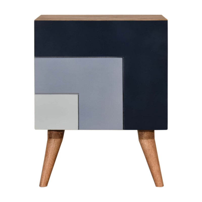 Tonal Coloured Geometric Cabinet or Bedside Table