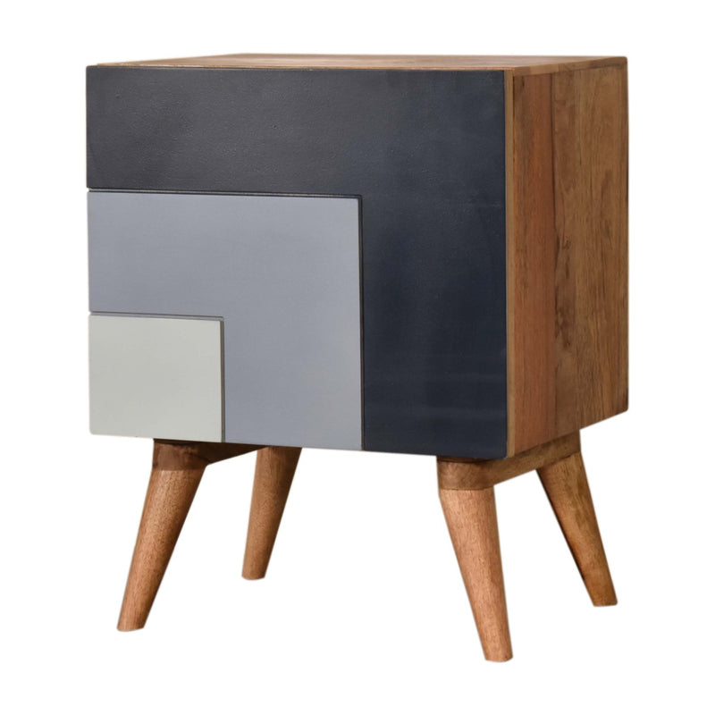 Tonal Coloured Geometric Cabinet or Bedside Table