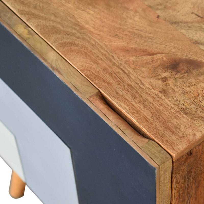 Tonal Coloured Geometric Cabinet or Bedside Table