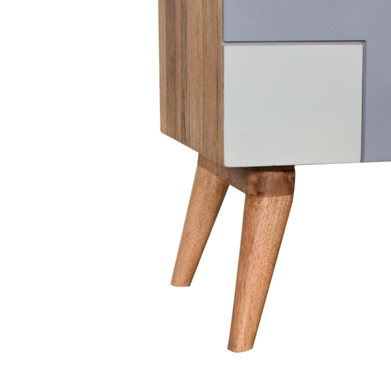 Tonal Coloured Geometric Cabinet or Bedside Table