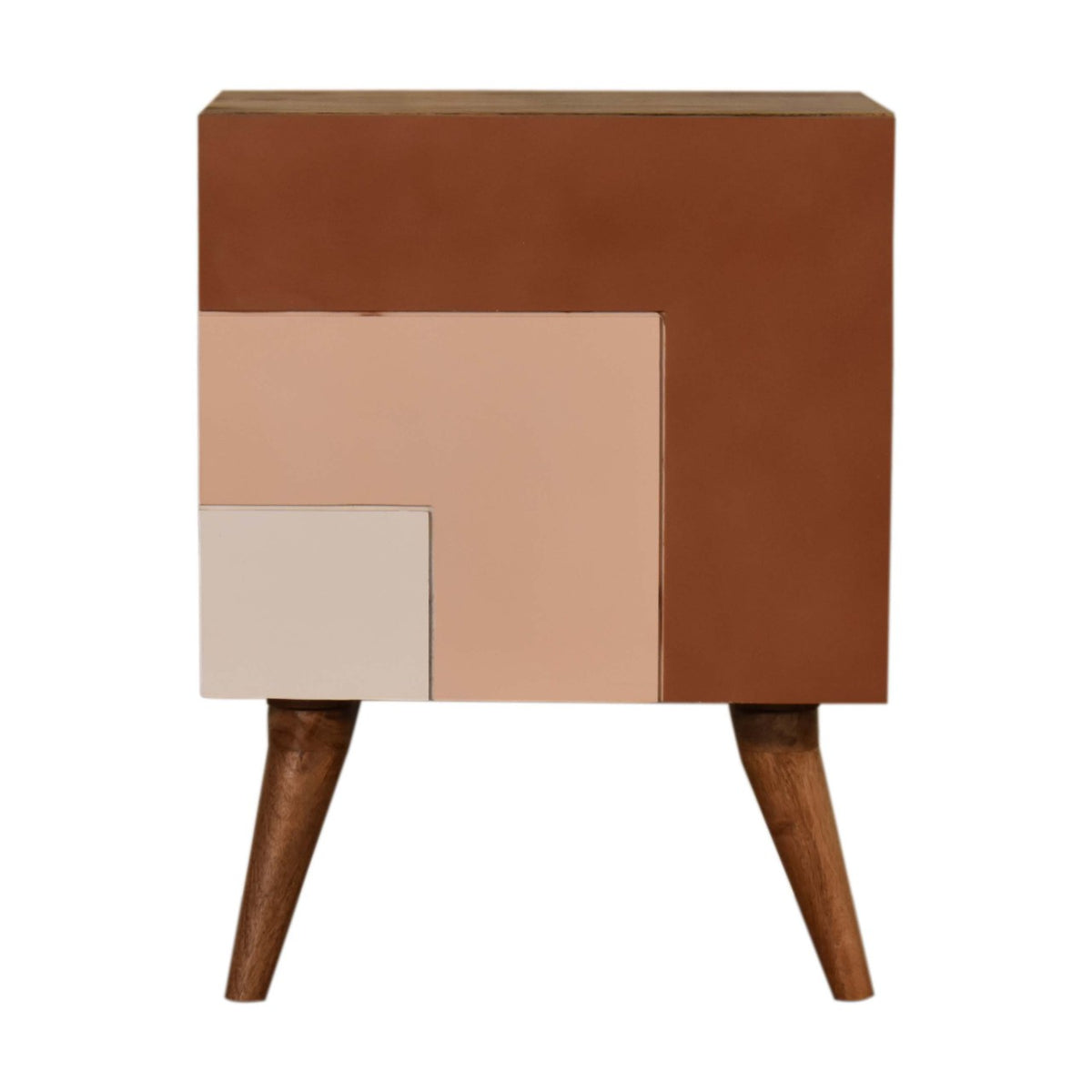 Tonal Coloured Geometric Cabinet or Bedside Table