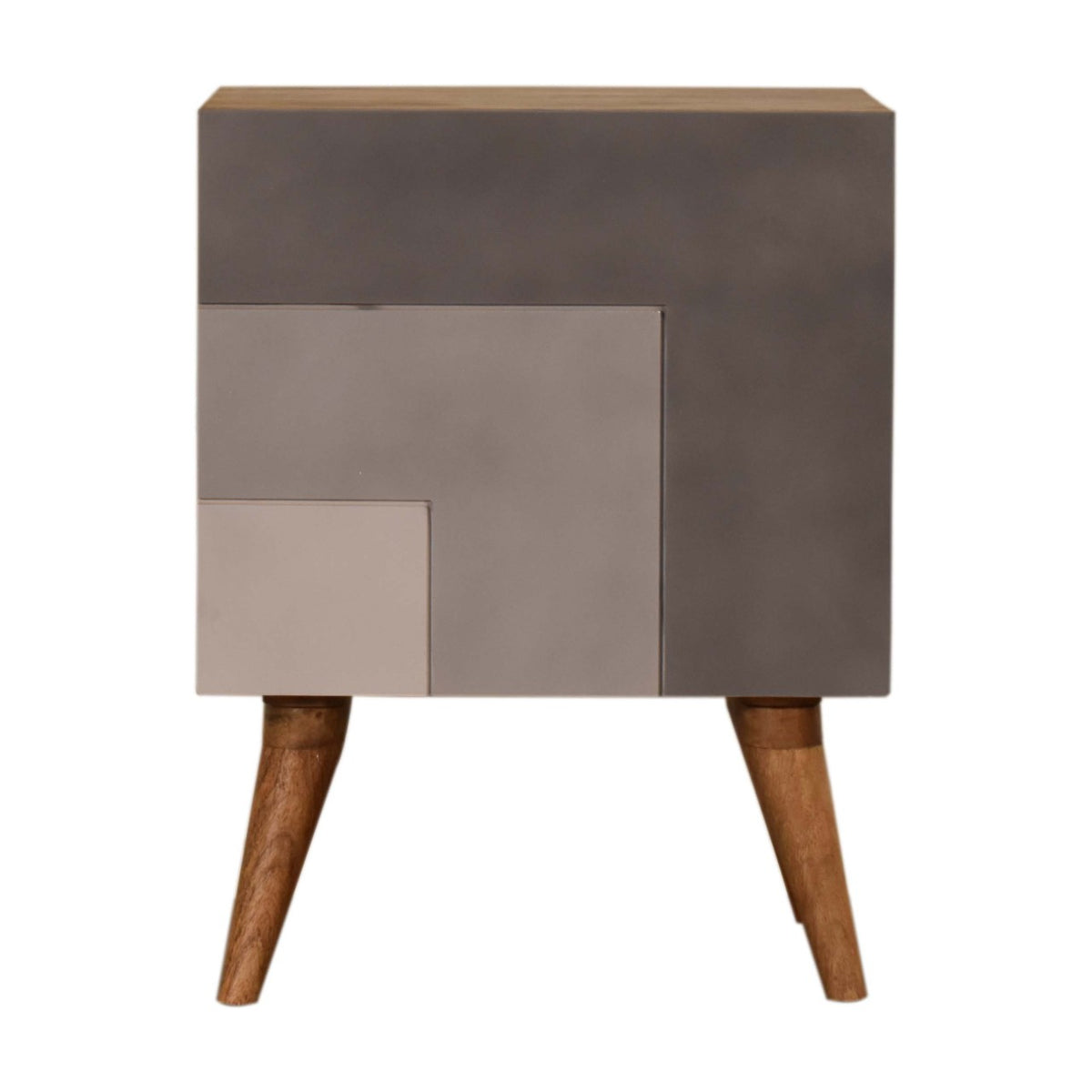 Tonal Coloured Geometric Cabinet or Bedside Table