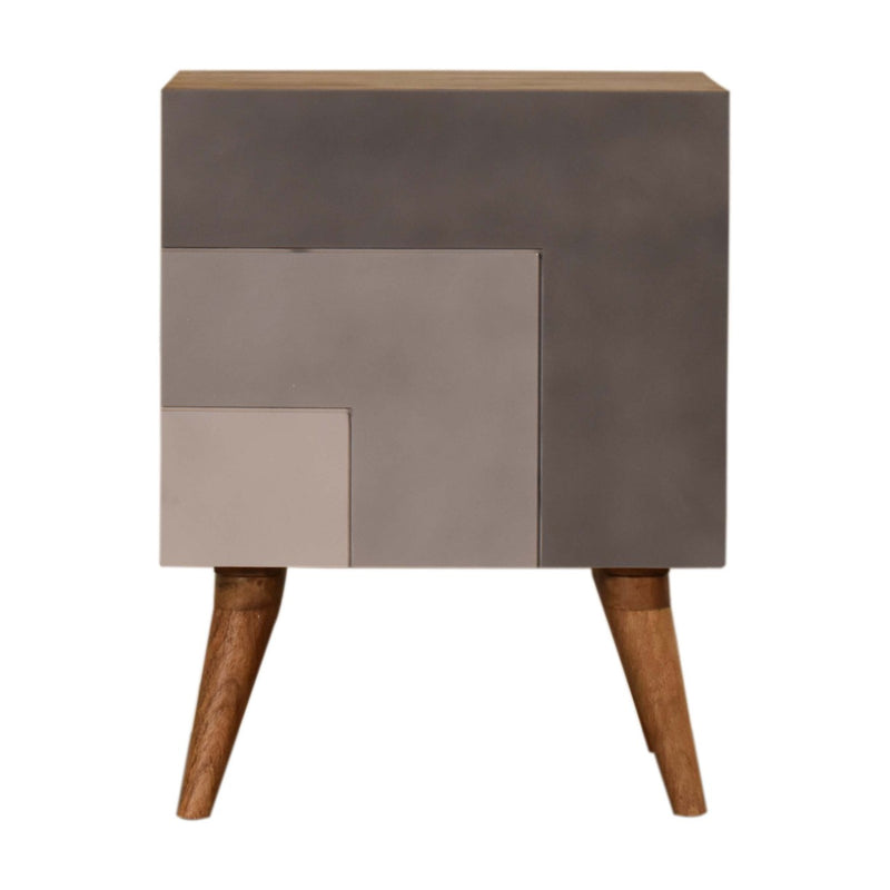 Tonal Coloured Geometric Cabinet or Bedside Table